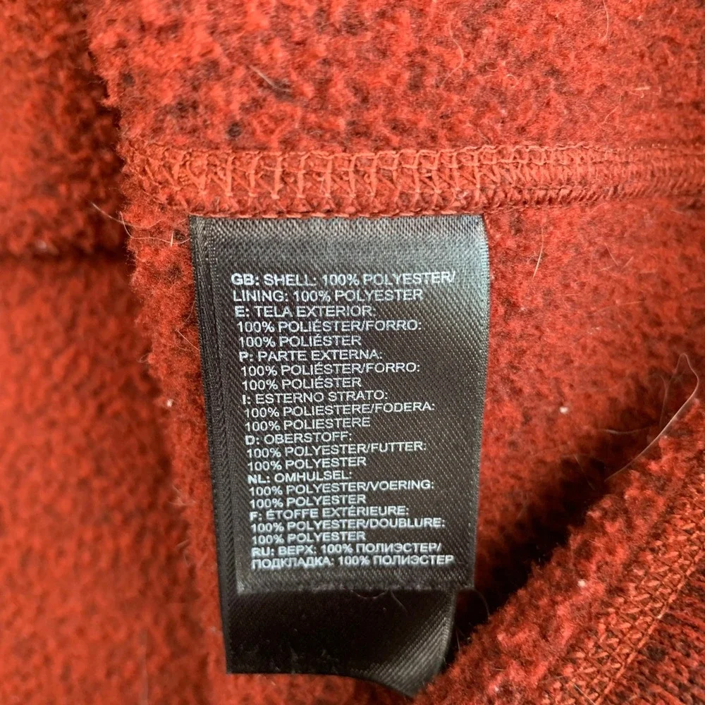 The North Face 1/4 Zip Fleece Pullover Mens M Burgundy Red Mockneck Pocket